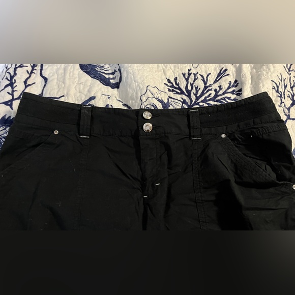 INC brand, silver thread, rolled cuff black shorts. Size 6. - Picture 3 of 6
